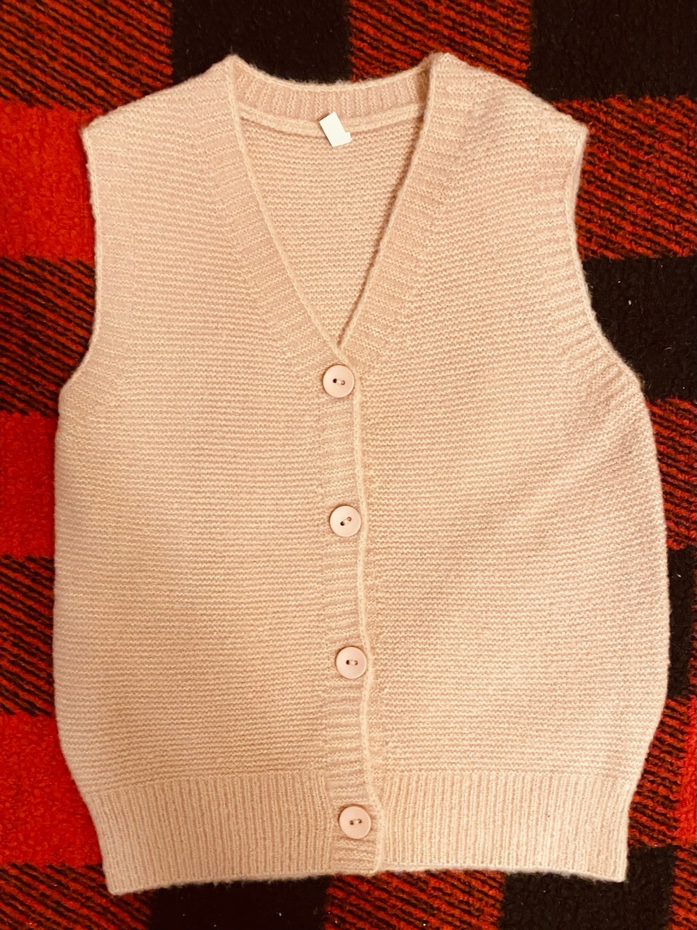 Mini Rodini Unisex Kids Light Pink Knit Button Vest